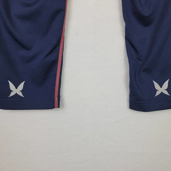 Kari Traa Womens Cropped Leggings Mid Rise Size Medium Navy Blue Yoga Activewear - Picture 6 of 7